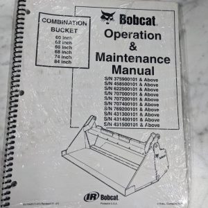 Bobcat Operation & Maintenance Manual Skid Steer Attachment Combination Bucket