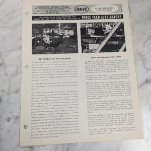 Ren Oil Level Regulator Owner Manual Part List Ra Mra Slow Flow Meters