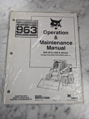 Bobcat Operation & Service Maintenance Shop Manual Skid Steer 963 1998