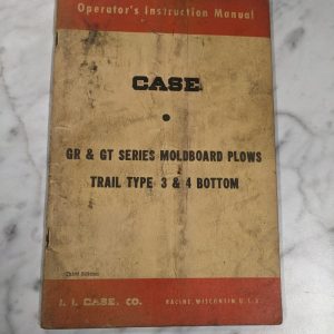 International Harvester Ih Case Operator Service Manual Gr Gt Series Plow 3 & 4