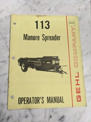 Gehl Operator Service Manual Model #113 Manure Spreader 903737