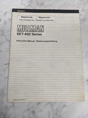 Sony Millman Set-A02 Series Instruction Operator Manual Magnescale German