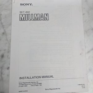 Sony Millman Set-A02 Series Installation Manual Magnescale & Display 1993