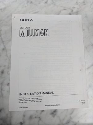 Sony Millman Set-A02 Series Installation Manual Magnescale & Display 1993