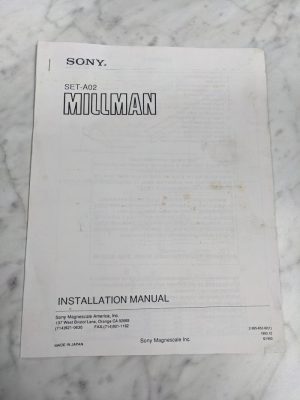 Sony Millman Set-A02 Series Installation Manual Magnescale/Display 1993