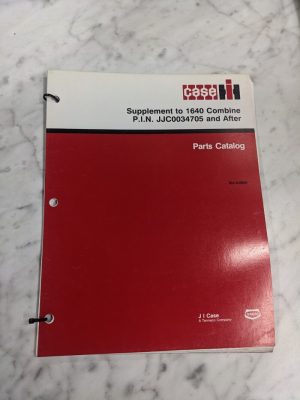 Supplement Manual -- Ih Case Parts List Catalog Model 1640 Combine 8-8960 1992