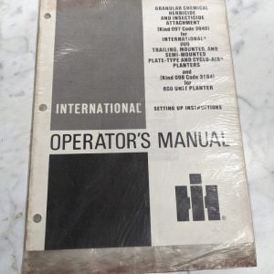 International Harvester Operator Manual Granular Chemical Attachment 097 800