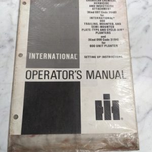 International Harvester Operator Manual Granular Chemical Attachment 098 3184