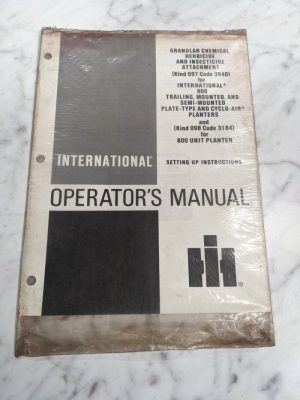 International Harvester Operator Manual Granular Chemical Attachment 098 3184