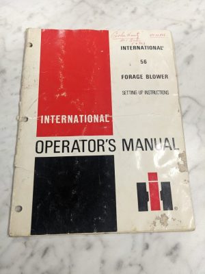 International Harvester Ih Operator Service Manual #56 Forage Blower