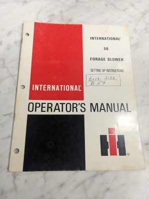 International Harvester Ih Operator Service Manual #56 Forage Blower 1980
