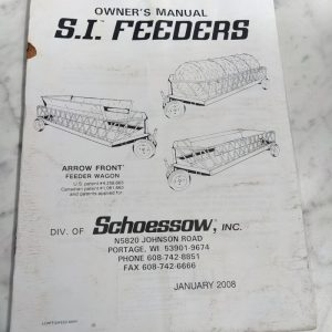 Schoessow S I Feeders Owners Operator Manual Maintenance 2008 Farm Equipment