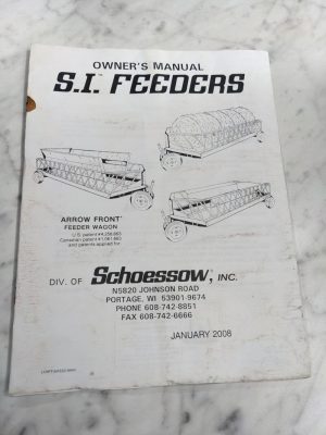 Schoessow S I Feeders Owners Operator Manual Maintenance 2008 Farm Equipment