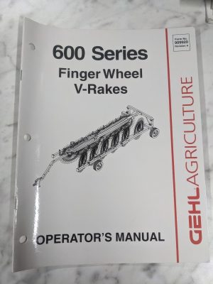 Gehl Agriculture Operator Service Manual 600 Series Finger Wheel V-Rake 909920