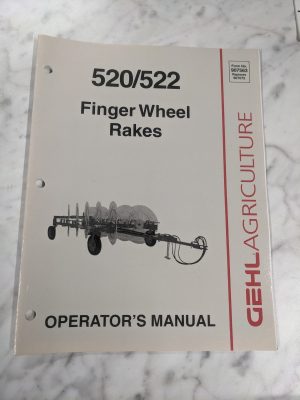 Gehl Agriculture Operator Service Manual 520/522 Finger Wheel V-Rake 907563