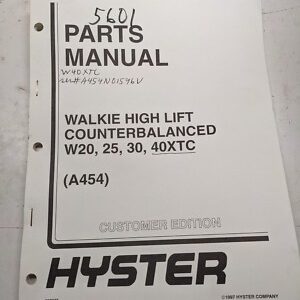 Hyster Walkie High Lift W20 25 30 40 Xtc Parts List Book Manual A454 1997