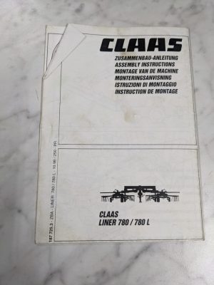 Claas Owner Assembly Instruction Manual/Foldout Liner Model 780 L 1998 Germany