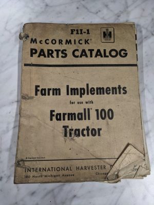 Ih Service Parts List Catalog Manual Implements For Farmall 100 Tractor F1I-1
