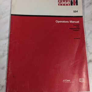Ih Case Operator Owner Service Manual Model 504 Farmall International Tractors