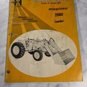 Ih International Harvester Operator Owner Service Manual 2000 Loader 1969