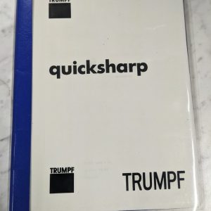 Trumpf Quicksharp Operator Manual Service Parts List Book 04/1989 French/English