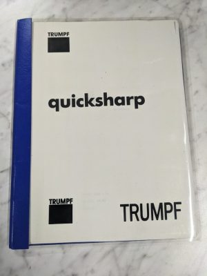 Trumpf Quicksharp Operator Manual Service Parts List Book 04/1989 French/English