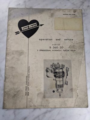 True-Tracer Valve 1961 Operator Service Manual Parts List B-360-3D Series M-300