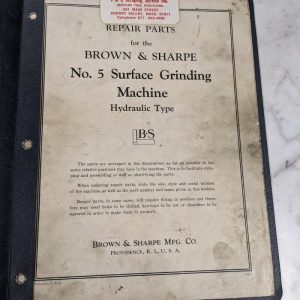 Brown & Sharpe Repair Part List Manual Catalog #5 Surface Grinding Machine 1943
