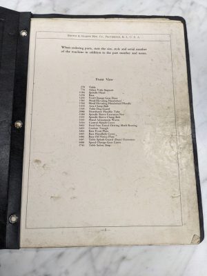 Brown & Sharpe Repair Part List Manual Catalog #12 Milling Machine