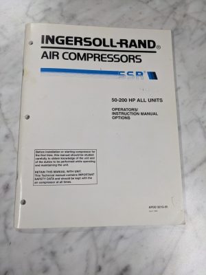 Ingersoll Rand Operator Instruction Service Manual 50-200 Hp All Units 1995