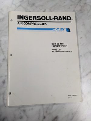 Ingersoll Rand Repair/Service Parts List Book Manual Ssr 50-100 Hp 1993