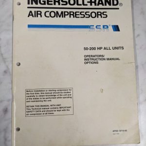Ingersoll Rand Operator Instruction Service Manual 50-200 Hp All Units 321G-95