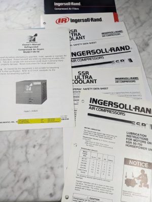 Ingersoll Rand Owners Manual Air Dryer F-05/10 & Sales Literature Brochures