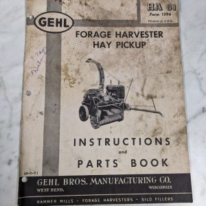 Gehl Operator Instruction Manual Parts List Book Forage Harvester Ha 81 1396