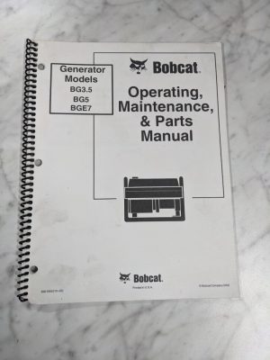 Bobcat Operator Service Maintenance Manual Generator Bg3.5 Bg5 Bge7 2002