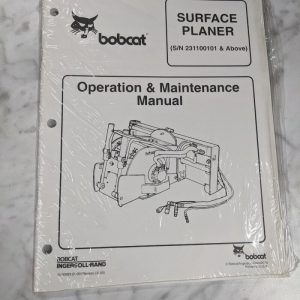 Bobcat Operator Service Maintenance Manual Surface Planer 2000 Attachment