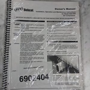 Bobcat Operator Service Maintenance Manual Air Compressor Ba2-Ew 2002