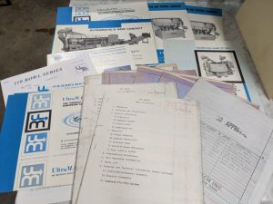 Ultramatic Equipment Vibratory Tub Sales Literature Blueprints Drawings