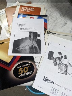 Hermes Sales Brochures Catalog Literature Engraving Materials Lot