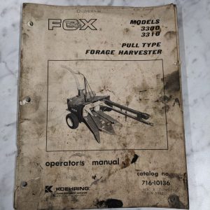 Fox Operator Service Manual Model 3300 3310 Forage Harvester 716-10136 1979