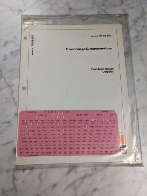 Instron Strain Gage Extensometers Crosshead Motion Detector 10-69-1(F) Manual
