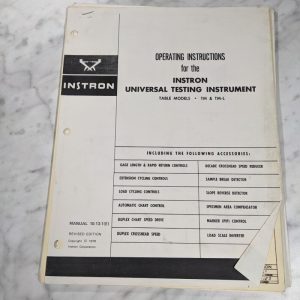 Instron Operator Service Manual Universal Testing Instrument Tm Tm-L 10-13-1(E)
