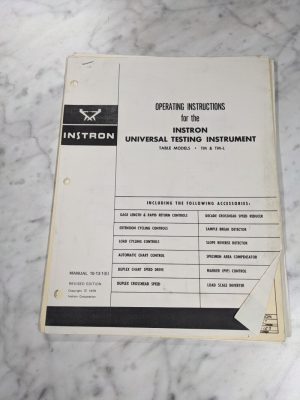 Instron Operator Service Manual Universal Testing Instrument Tm Tm-L 10-13-1(E)
