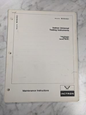 Instron Maintenance Service Manual Universal Testing Instrument Tm-M-L Tm-L