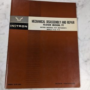 Instron Repair Assembly Service Manual Universal Testing Instrument Tt-B Tt-C