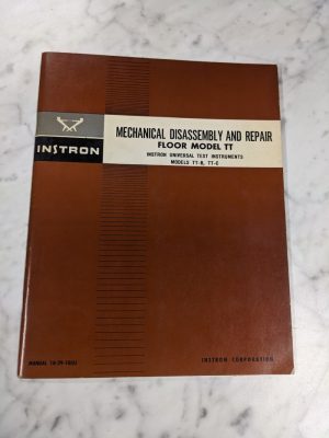 Instron Repair Assembly Service Manual Universal Testing Instrument Tt-B Tt-C