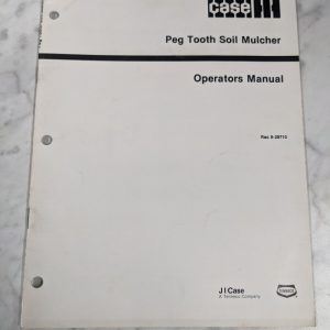 Ih Case Operator Service Manual Peg Tooth Soil Mulcher 1987 8-29710 Farm