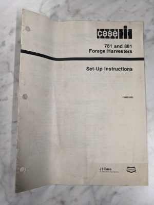 Ih Case Set Up Operator Manual 781 881 Forage Harvesters 1096519R2