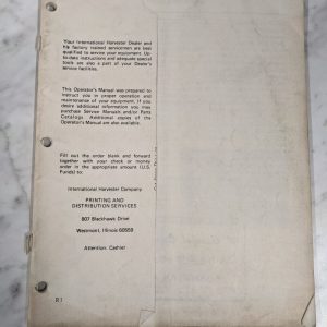 International Ih Farmall 460 560 Diesel Hi-Clear Operator Maintenance Manual