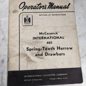 International Harvester Ih Operator Setup Service Manual 401 Harrow Drawbar